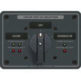 Blue Sea Systems Traditional Metal AC Rotary Switch Panel, Source Selector, Reverse Polarity and Power LEDs