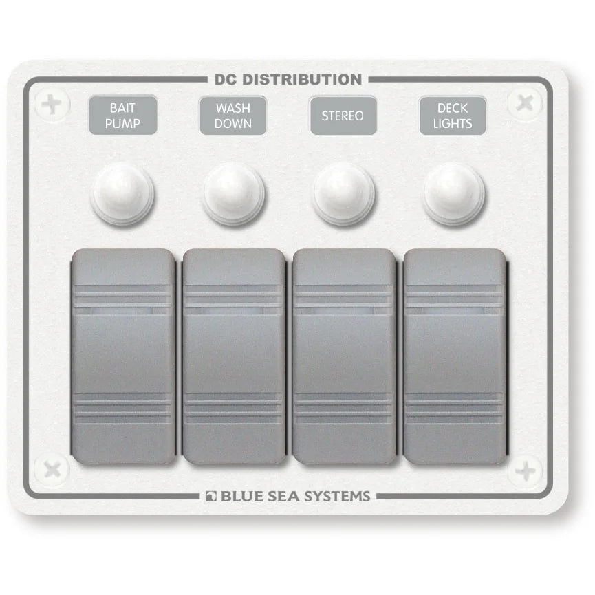 Blue Sea Systems Contura Water Resistant DC Circuit Breaker Panel, 12/24V, IP66