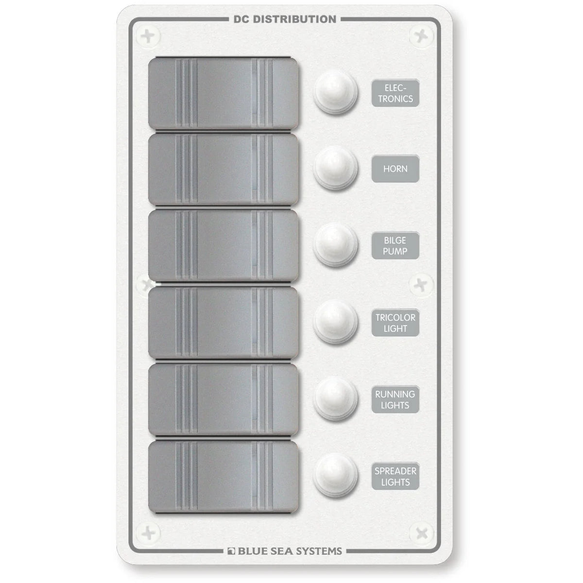 Blue Sea Systems Contura Water Resistant DC Circuit Breaker Panel, 12/24V, IP66