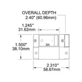 Blue Sea Systems A-Series Flat Rocker Circuit Breaker, Double Pole, 120/240V AC, 32V DC