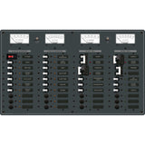 Blue Sea Systems Traditional Metal AC Branch Circuit Breaker Panel, 100A Max, Backlit Labels