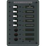 Blue Sea Systems Traditional Metal AC Branch Circuit Breaker Panel, 100A Max, Backlit Labels