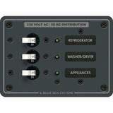 Blue Sea Systems Traditional Metal AC Branch Circuit Breaker Panel, 100A Max, Backlit Labels