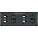 Blue Sea Systems Traditional Metal AC Branch Circuit Breaker Panel, 100A Max, Backlit Labels