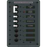 Blue Sea Systems Traditional Metal AC Main Circuit Breaker Panel, 120V AC, White Toggle Breakers, Non-Metered