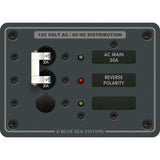 Blue Sea Systems Traditional Metal AC Main Circuit Breaker Panel, 120V AC, White Toggle Breakers, Non-Metered