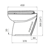 Jabsco Deluxe Flush 14 in Electric Marine Toilet, Soft Close Seat