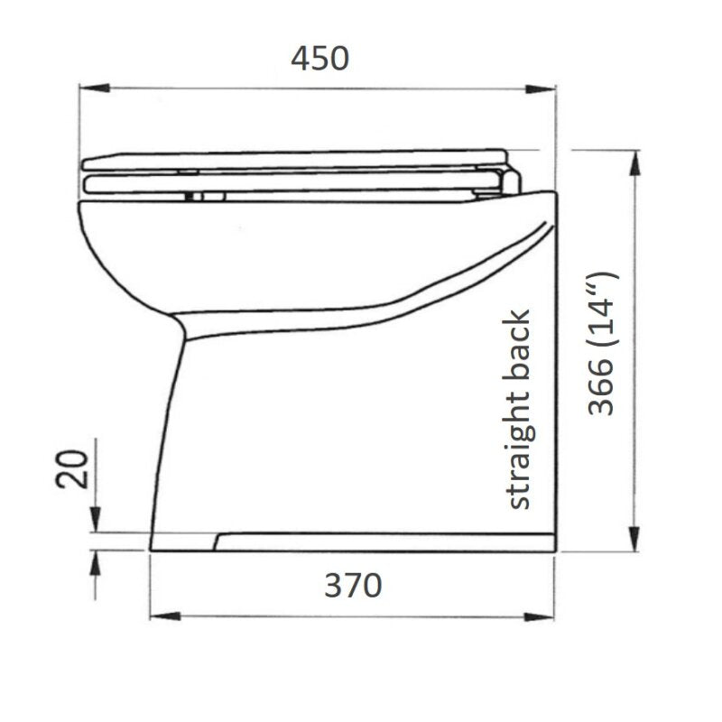 Jabsco Deluxe Flush 14 in Electric Marine Toilet, Soft Close Seat