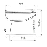 Jabsco Deluxe Flush 14 in Electric Marine Toilet, Soft Close Seat