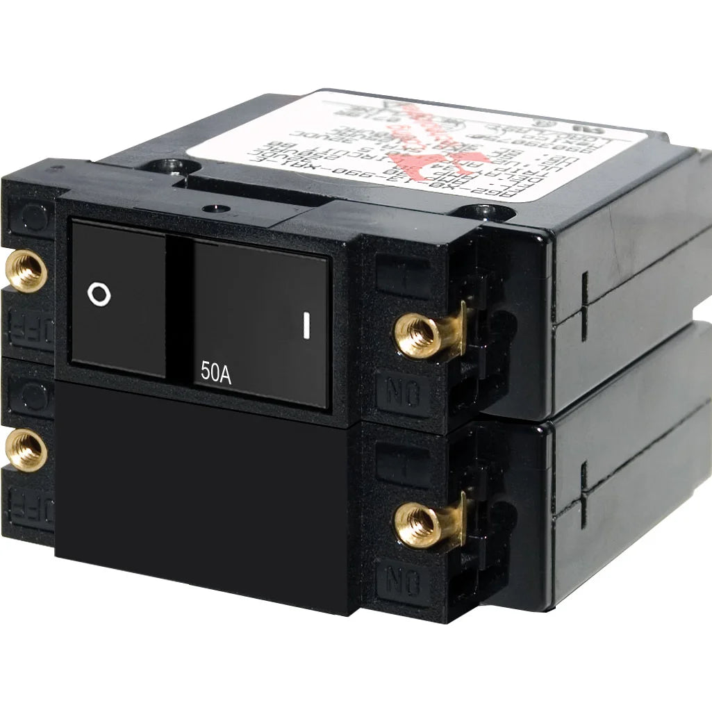 Blue Sea Systems A-Series Flat Rocker Circuit Breaker, Double Pole, 120/240V AC, 32V DC
