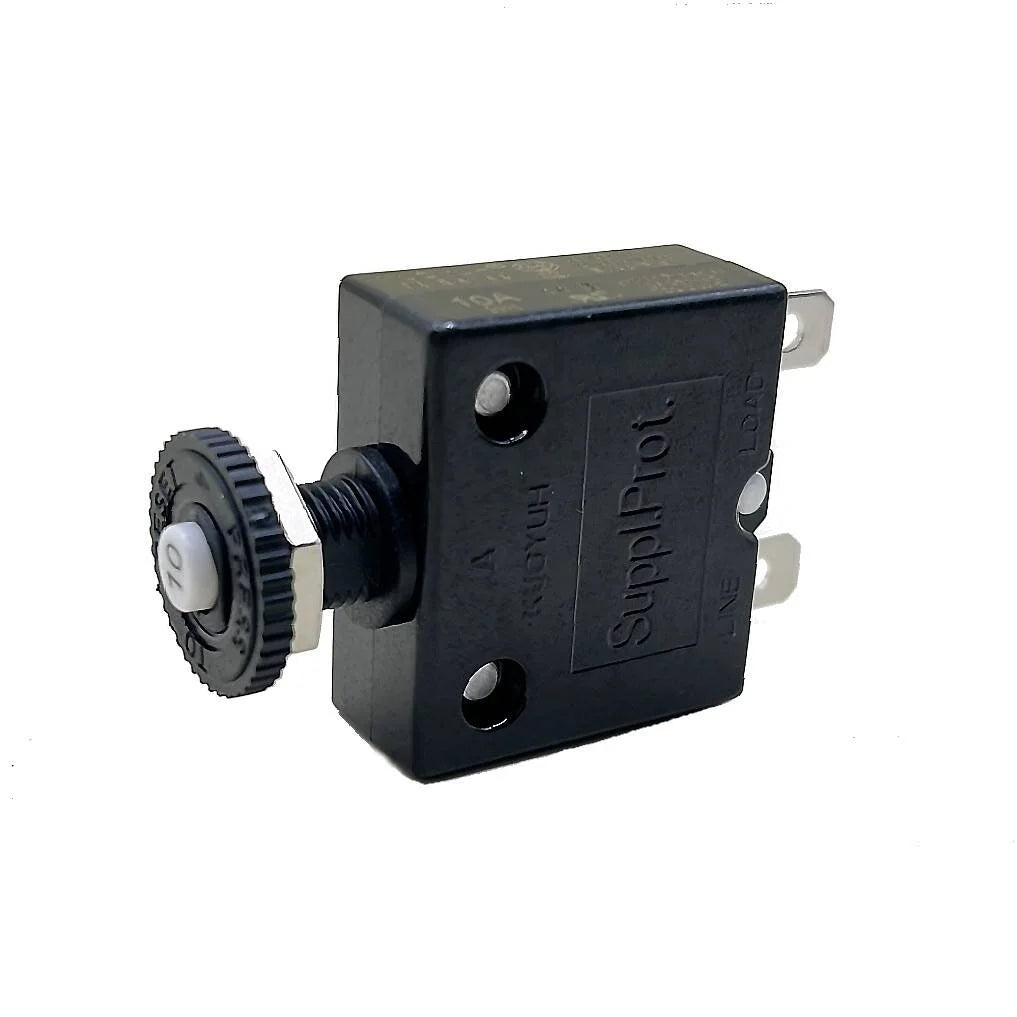 Blue Sea Systems Push Button Reset Only Quick Connect Circuit Breaker, 32V DC, Panel Mount, Thermal Trip, Ignition Protected
