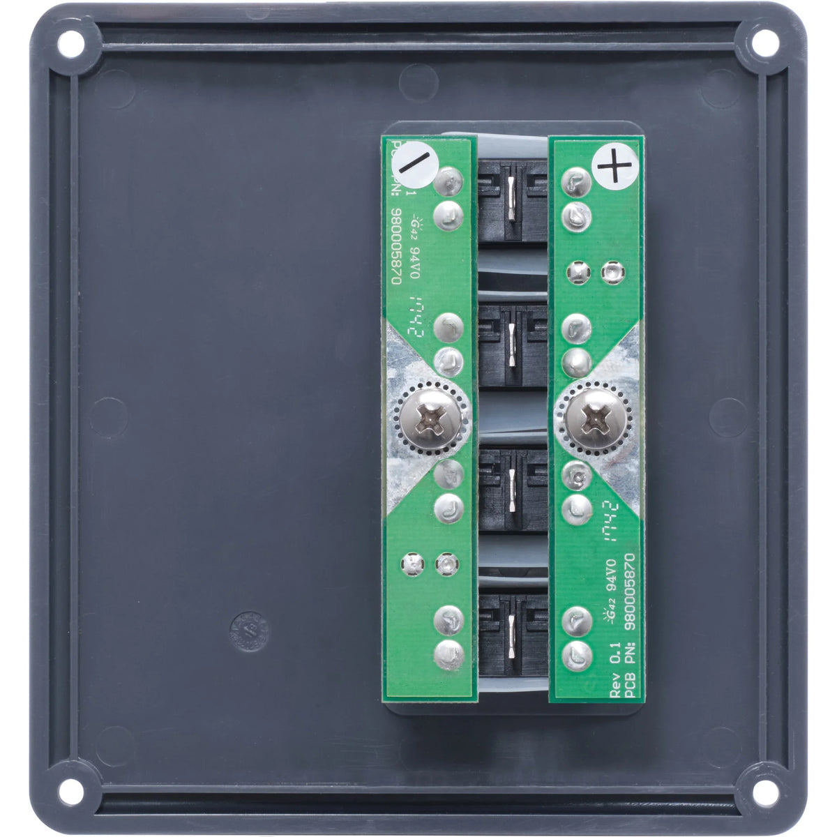 Blue Sea Systems Water-Resistant Circuit Breaker Switch Panel, 12V DC, Illuminated 15A Breakers, Exposed Mount