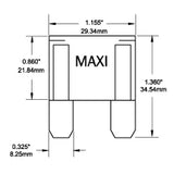 Blue Sea Systems MAXI Fuse, 32V DC, 1000A Interrupt Capacity, Tin-Plated Connector Blades, Visible Blown Indicator