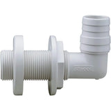 Attwood Marine 90 Degree Thru-Hull Connector, White Polypropylene, Above-Waterline
