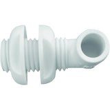 Attwood Marine 90 Degree Thru-Hull Connector, White Polypropylene, Above-Waterline