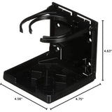Attwood Marine Fold-Up Drink Holder, Dual Ring, Polycarbonate, 7/8 in Closed Depth