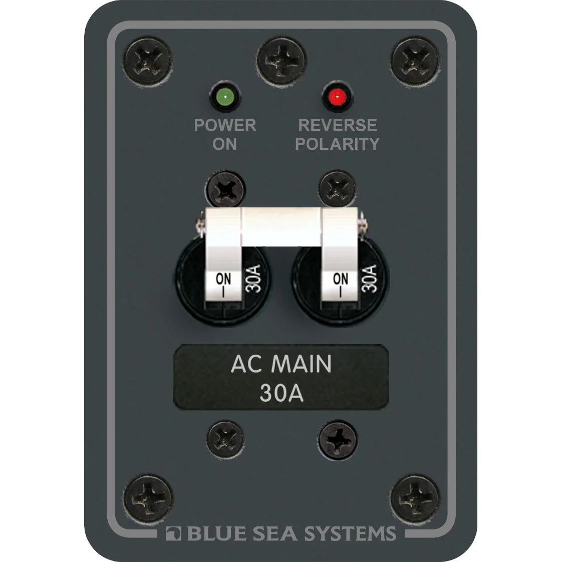 Blue Sea Systems AC Main Only Circuit Breaker Panel, 120V AC, Double Pole, White Toggle