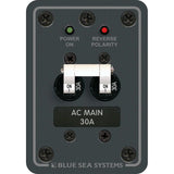 Blue Sea Systems AC Main Only Circuit Breaker Panel, 120V AC, Double Pole, White Toggle