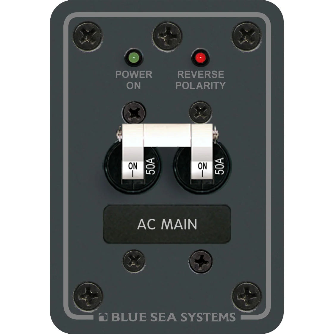 Blue Sea Systems AC Main Only Circuit Breaker Panel, 120V AC, Double Pole, White Toggle