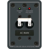 Blue Sea Systems AC Main Only Circuit Breaker Panel, 120V AC, Double Pole, White Toggle