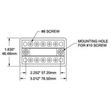 Blue Sea Systems DualBus Common BusBar, 100A, 300V AC, 48V DC, #8-32 Screw Terminals, Tin-Plated Copper
