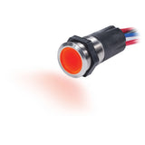 Blue Sea Systems Backlit Push Button Switch, 15A, 12V DC, IP67, 7/8 in Mounting Hole, Blue/Red Backlight