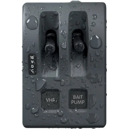 Blue Sea Systems WeatherDeck Waterproof Switch Only Panel, 12V/24V DC, IP67, 15A per Circuit