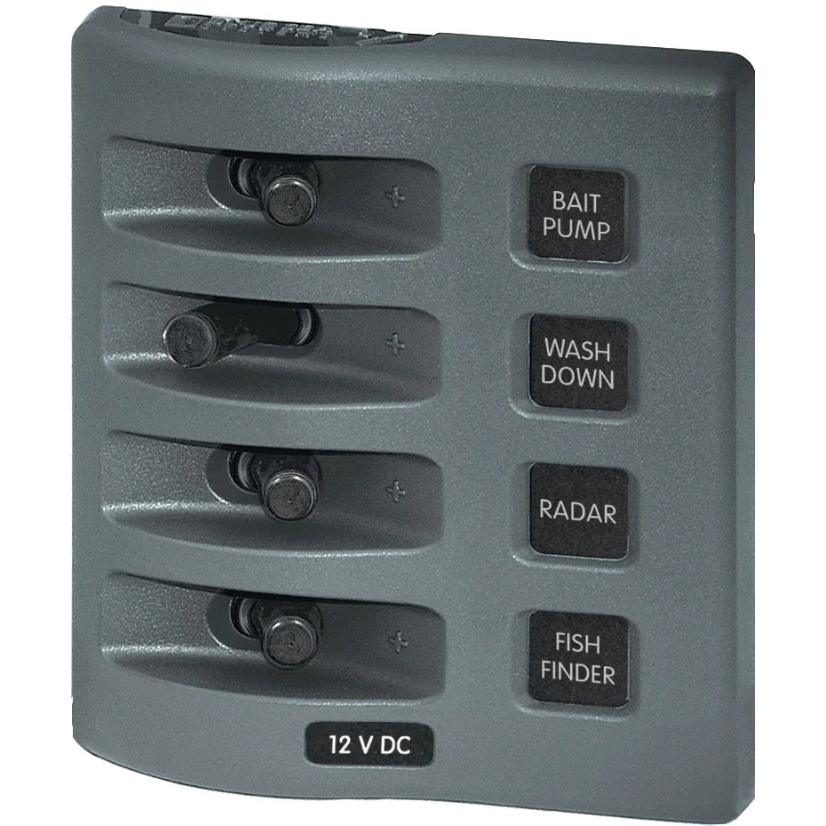 Blue Sea Systems WeatherDeck Waterproof Switch Only Panel, 12V/24V DC, IP67, 15A per Circuit