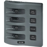 Blue Sea Systems WeatherDeck Waterproof Switch Only Panel, 12V/24V DC, IP67, 15A per Circuit