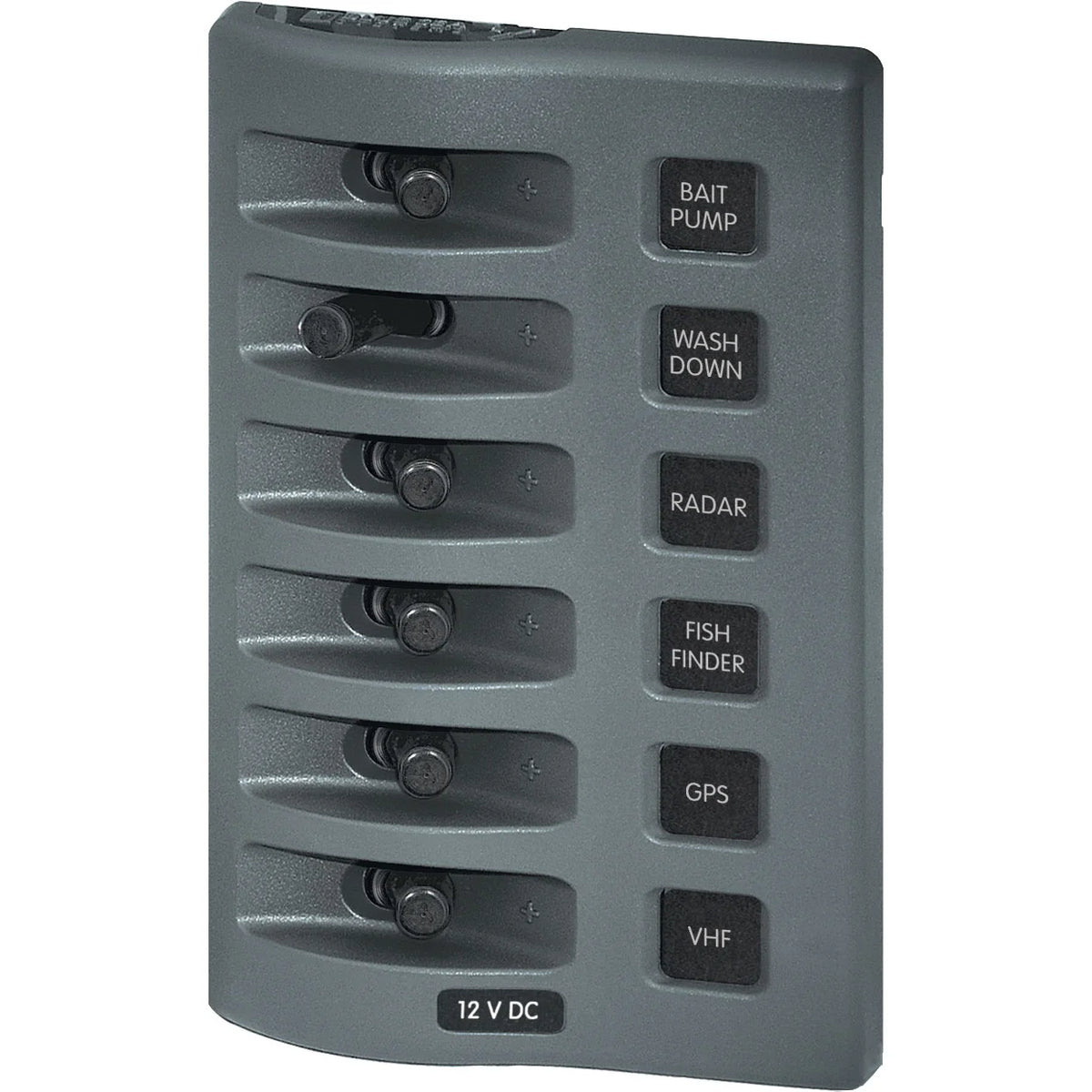 Blue Sea Systems WeatherDeck Waterproof Switch Only Panel, 12V/24V DC, IP67, 15A per Circuit