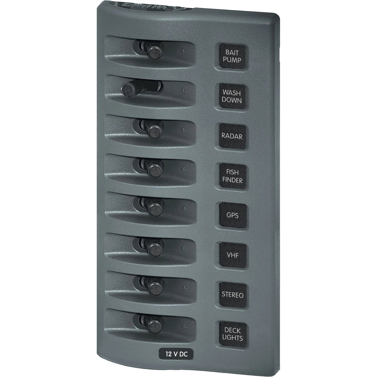 Blue Sea Systems WeatherDeck Waterproof Switch Only Panel, 12V/24V DC, IP67, 15A per Circuit