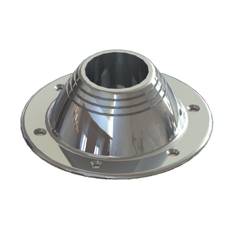 TACO Marine Zwaardvis Table Pedestal Base, For 2-3/8 in (60mm) Column, Aluminum, Brite Anodized