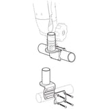 TACO Marine ShadeFin Mini Rail Mount, 6061 Aluminum, Type-304 SS Screws, Misty Silver Finish