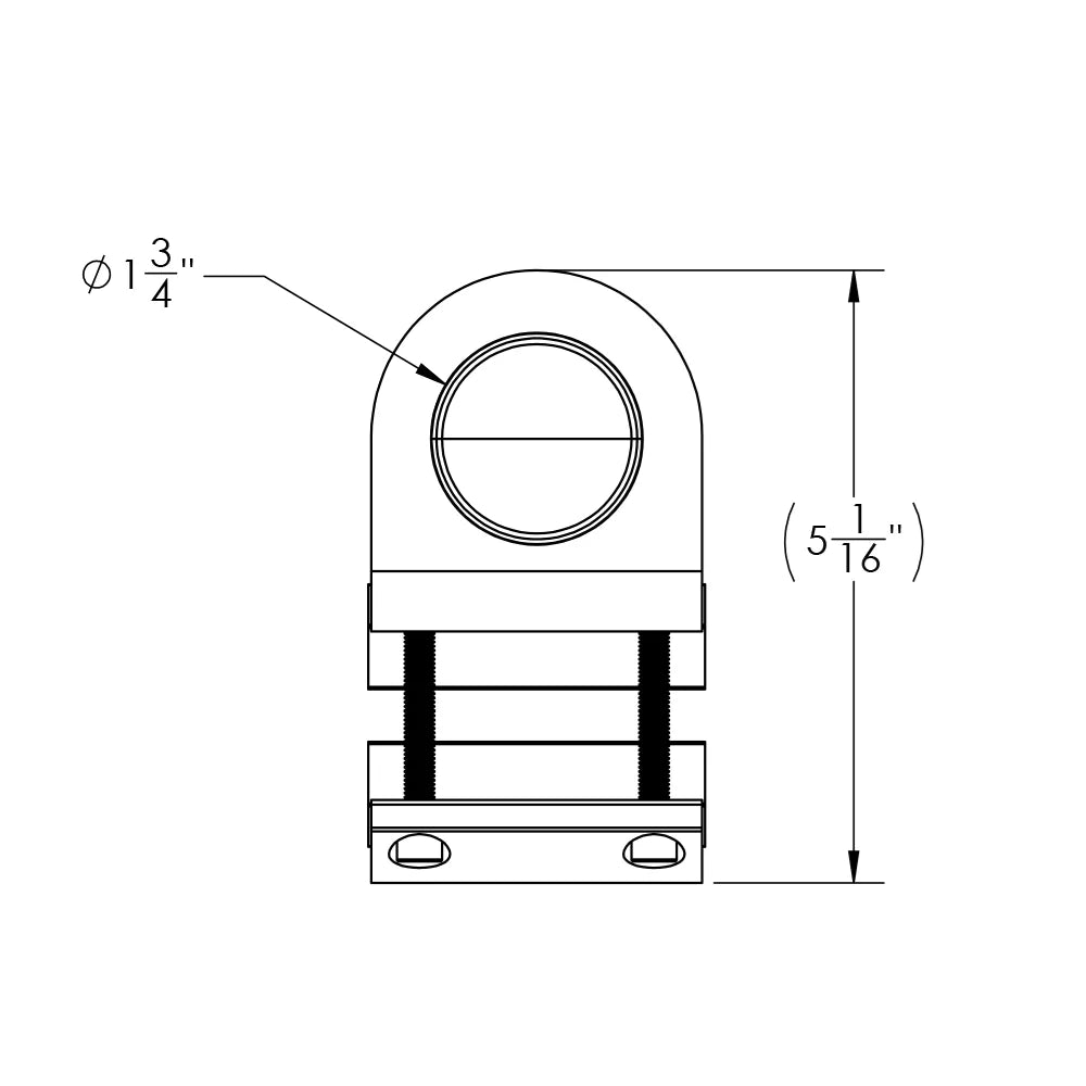 TACO Marine ShadeFin Mini Rail Mount, 6061 Aluminum, Type-304 SS Screws, Misty Silver Finish