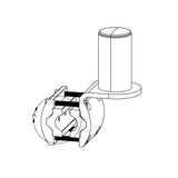 TACO Marine ShadeFin Mini Rail Mount, 6061 Aluminum, Type-304 SS Screws, Misty Silver Finish