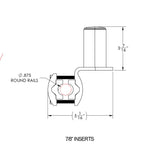 TACO Marine ShadeFin Mini Rail Mount, 6061 Aluminum, Type-304 SS Screws, Misty Silver Finish