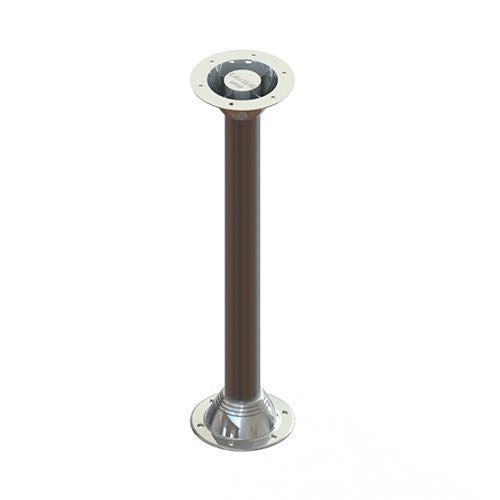 TACO Marine Ribbed Table Pedestal, 2-3/8 in O.D., Aluminum, Dual Taper, Satin Anodized