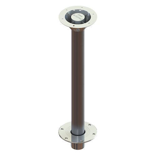 TACO Marine Ribbed Table Pedestal, 2-3/8 in O.D., Aluminum, Dual Taper, Satin Anodized