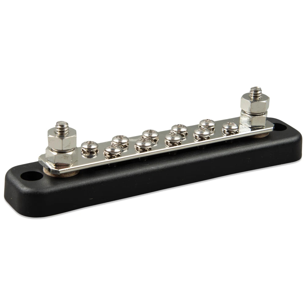 Victron Energy 2P Busbar with Cover, 150A, 70VDC, Tin-Plated Copper Strip