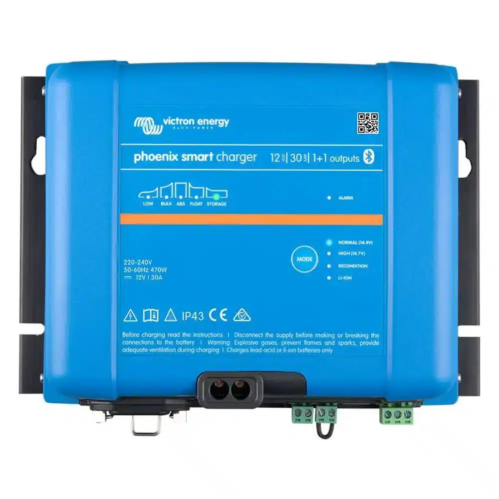 Victron Energy Phoenix Smart IP43 Battery Charger, 1+1 Output, 120-240V AC, Bluetooth