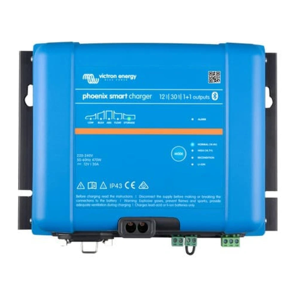 Victron Energy Phoenix Smart IP43 Battery Charger, 1+1 Output, 120-240V AC, Bluetooth