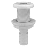 Attwood Marine Thru-Hull Fitting, 1-1/4 in Max Hull, White Polypropylene