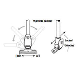 Attwood Marine Fold-Down Incandescent Anchor/Masthead Light, 12V, 3 NM, 360 Degree, Horizontal Mount