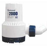 Attwood Marine HD2000 Non-Automatic Bilge Pump, 2000 GPH, 1-1/8 in Outlet, Anti-Airlock Nozzle