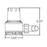 Attwood Marine HD2000 Non-Automatic Bilge Pump, 2000 GPH, 1-1/8 in Outlet, Anti-Airlock Nozzle
