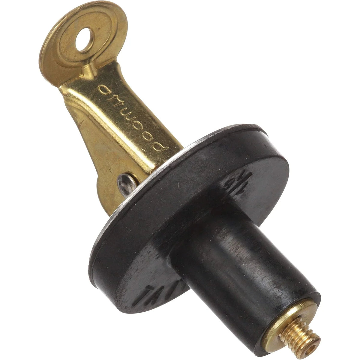 Attwood Marine Livewell/Bailer Drain Plug, Snap-Handle, Cam-Action Neoprene, Brass Snaps and Plates