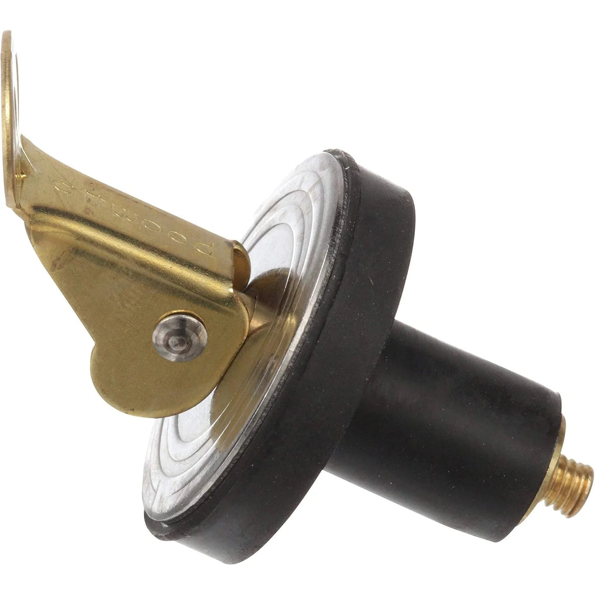 Attwood Marine Livewell/Bailer Drain Plug, Snap-Handle, Cam-Action Neoprene, Brass Snaps and Plates