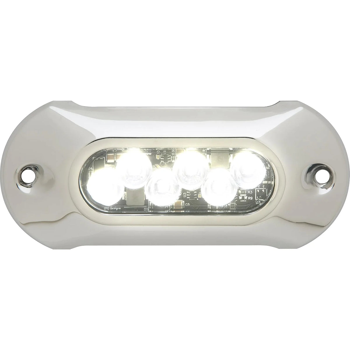 Attwood Marine LightArmor HP Underwater LED Light, 5 in, 6 LED, 12/24V, Surface Mount, 316 Stainless Steel Cover