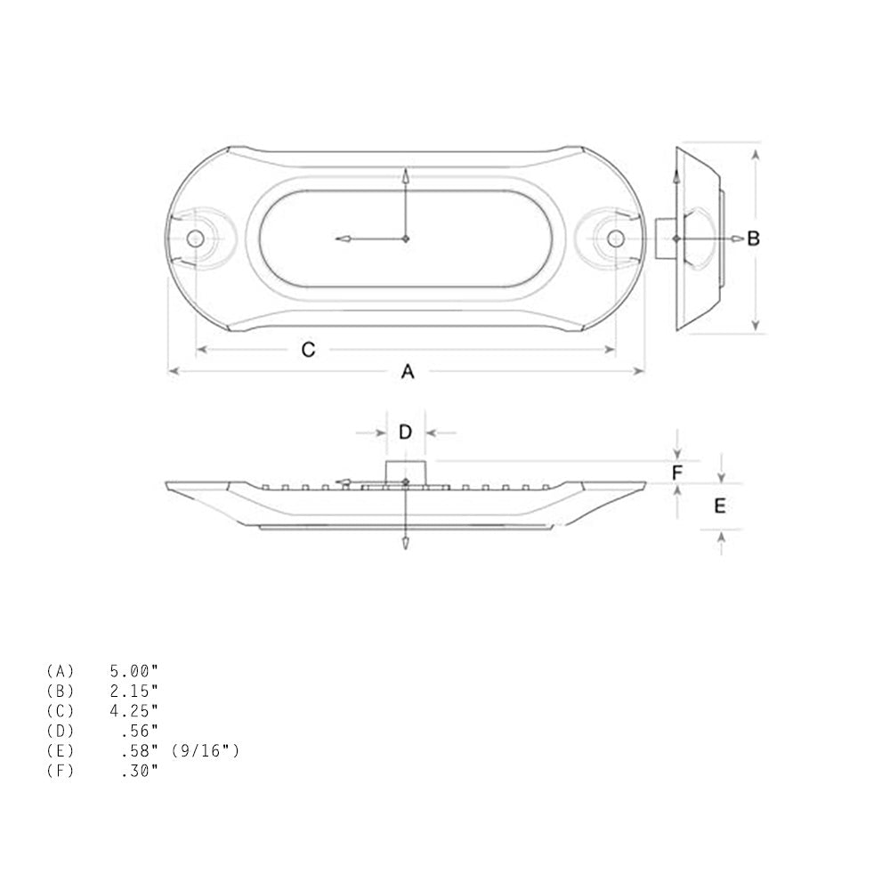 Attwood Marine LightArmor HP Underwater LED Light, 5 in, 6 LED, 12/24V, Surface Mount, 316 Stainless Steel Cover