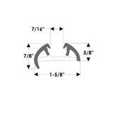 TACO Marine SuproFlex Semi-Rigid Vinyl Rub Rail Kit, 1-5/8 in x 7/8 in x 60 ft, Vinyl Overlay Insert